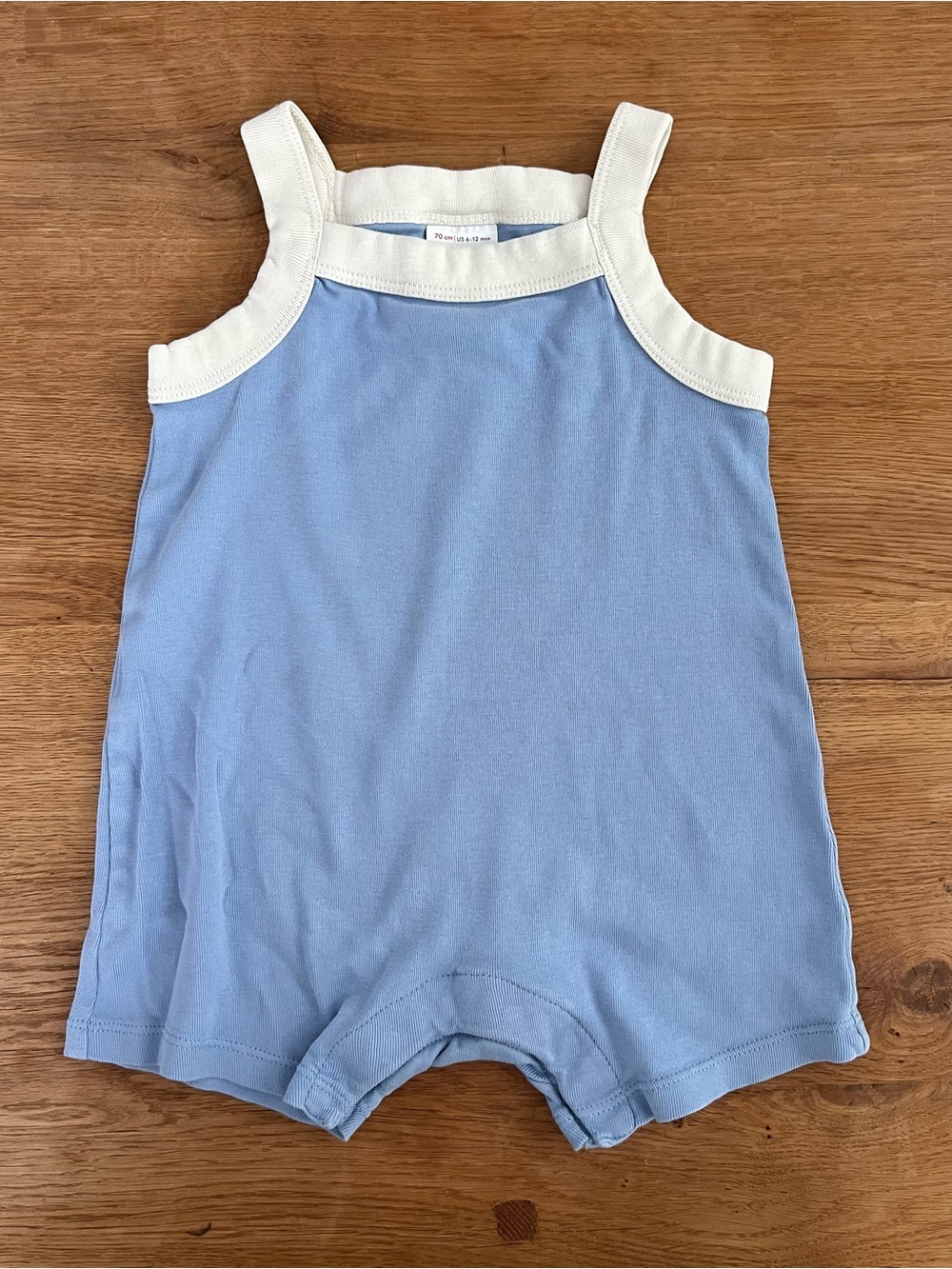 Hanna Andersson Baby Sleeveless Ribbed Shortie Romper storm blue 6-12m
